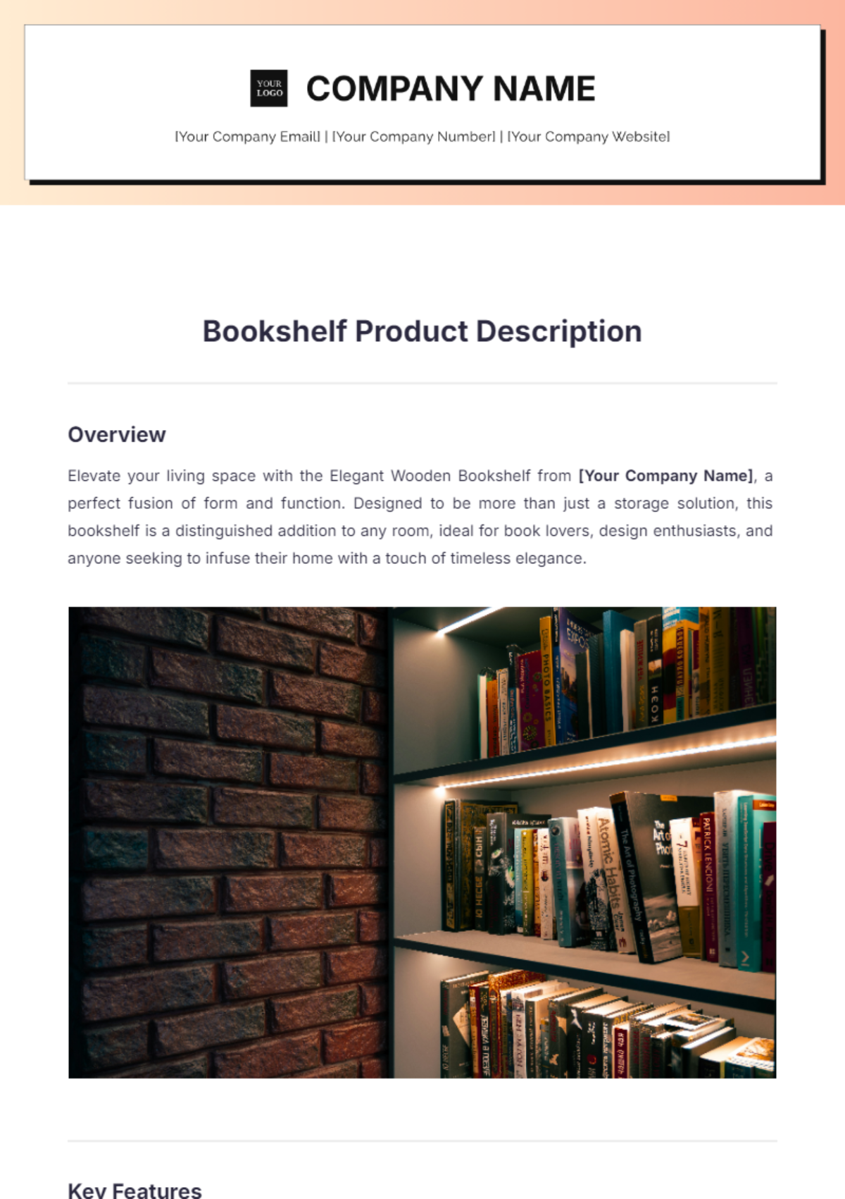 Bookshelf Product Description Template - Edit Online & Download