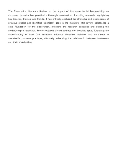 Free Dissertation Literature Review Template to Edit Online