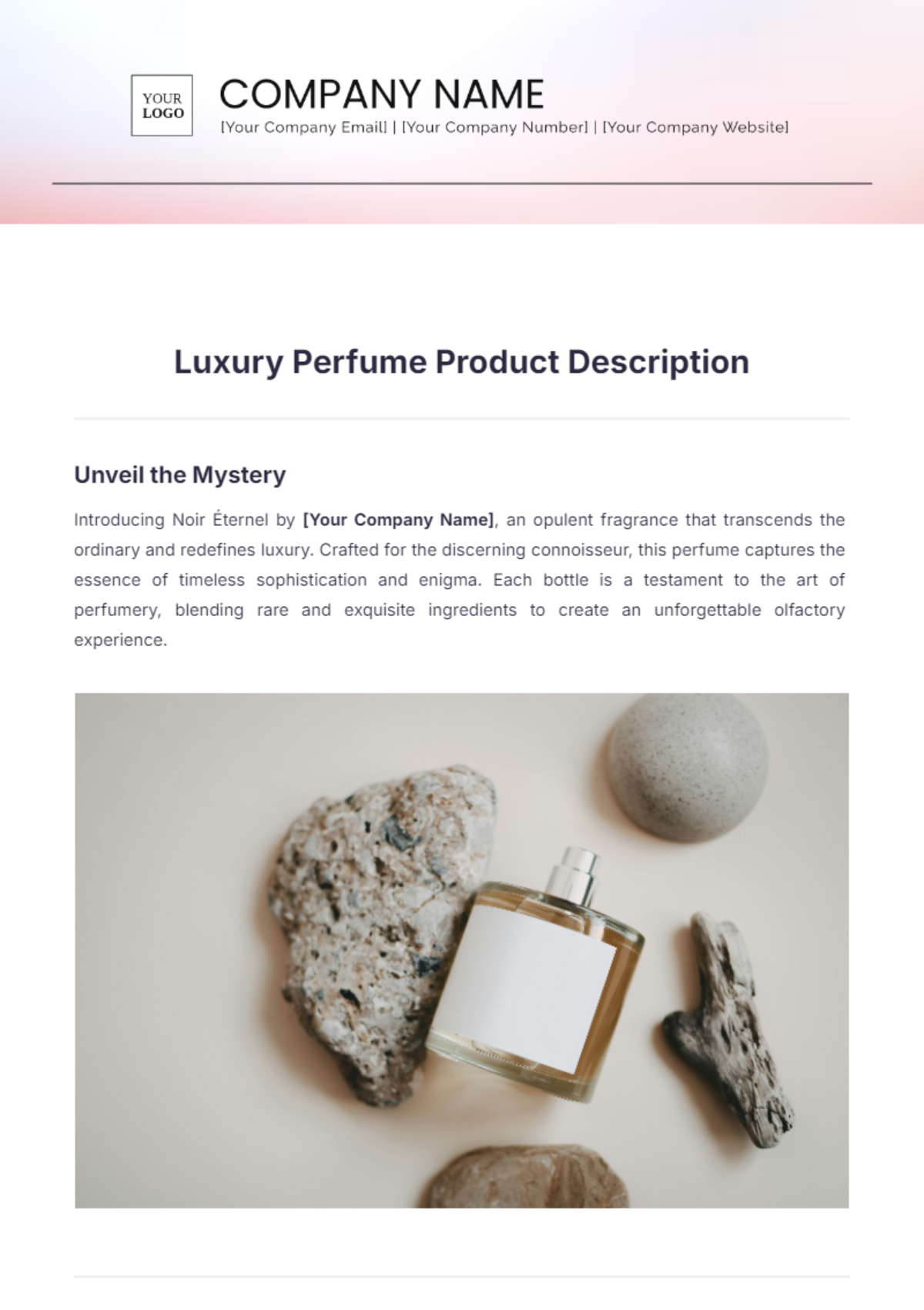 Luxury Perfume Product Description Template - Edit Online & Download