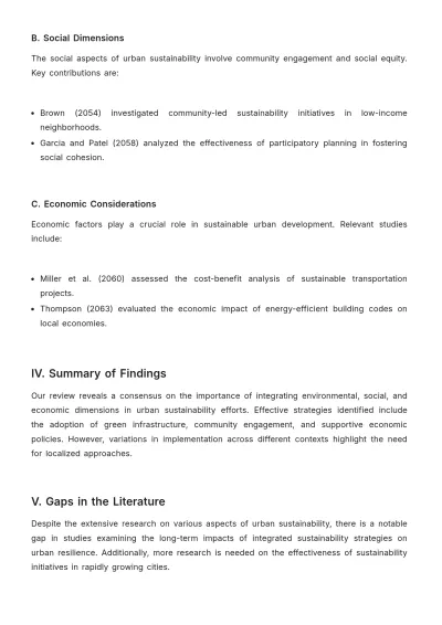 Free Literature Review Structure Template to Edit Online