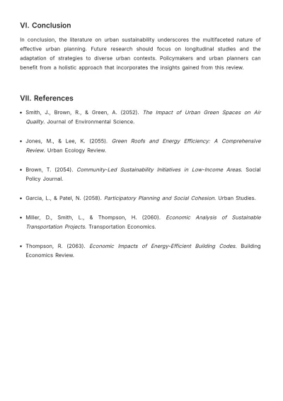 Free Literature Review Structure Template to Edit Online