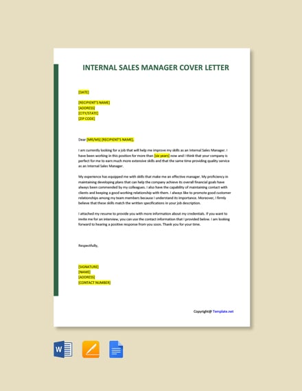 34  Sales Manager Cover Letter Templates Free Downloads Template net
