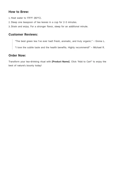 Free E-commerce Product Description Template to Edit Online