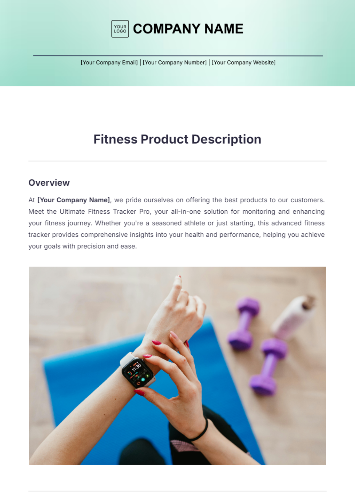 Fitness Product Description Template - Edit Online & Download