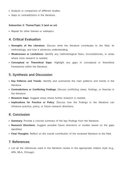 Free Literature Review Layout Template to Edit Online