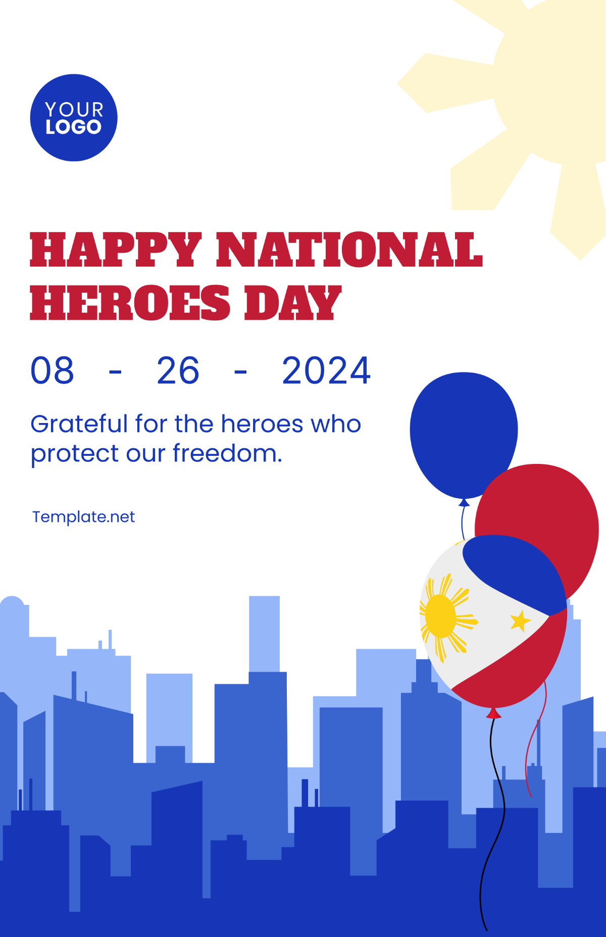 Happy National Heroes Day Poster Template - Edit Online & Download