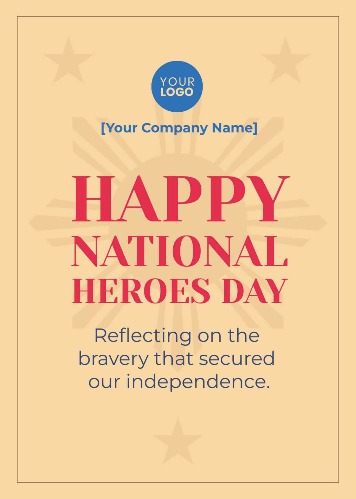 National Heroes Day Greetings Template - Edit Online & Download