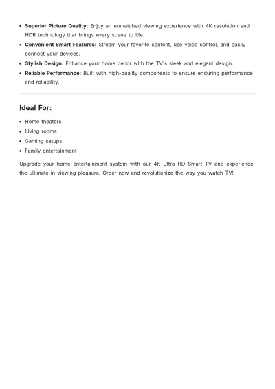 Free Electronics Product Description Template to Edit Online