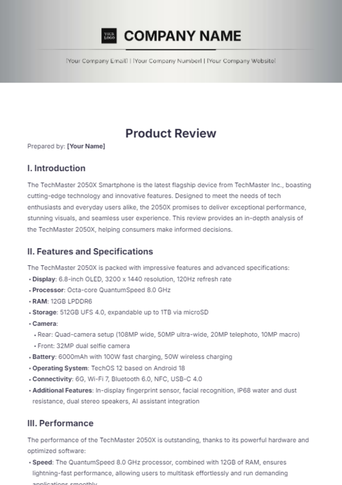 Product Review Template