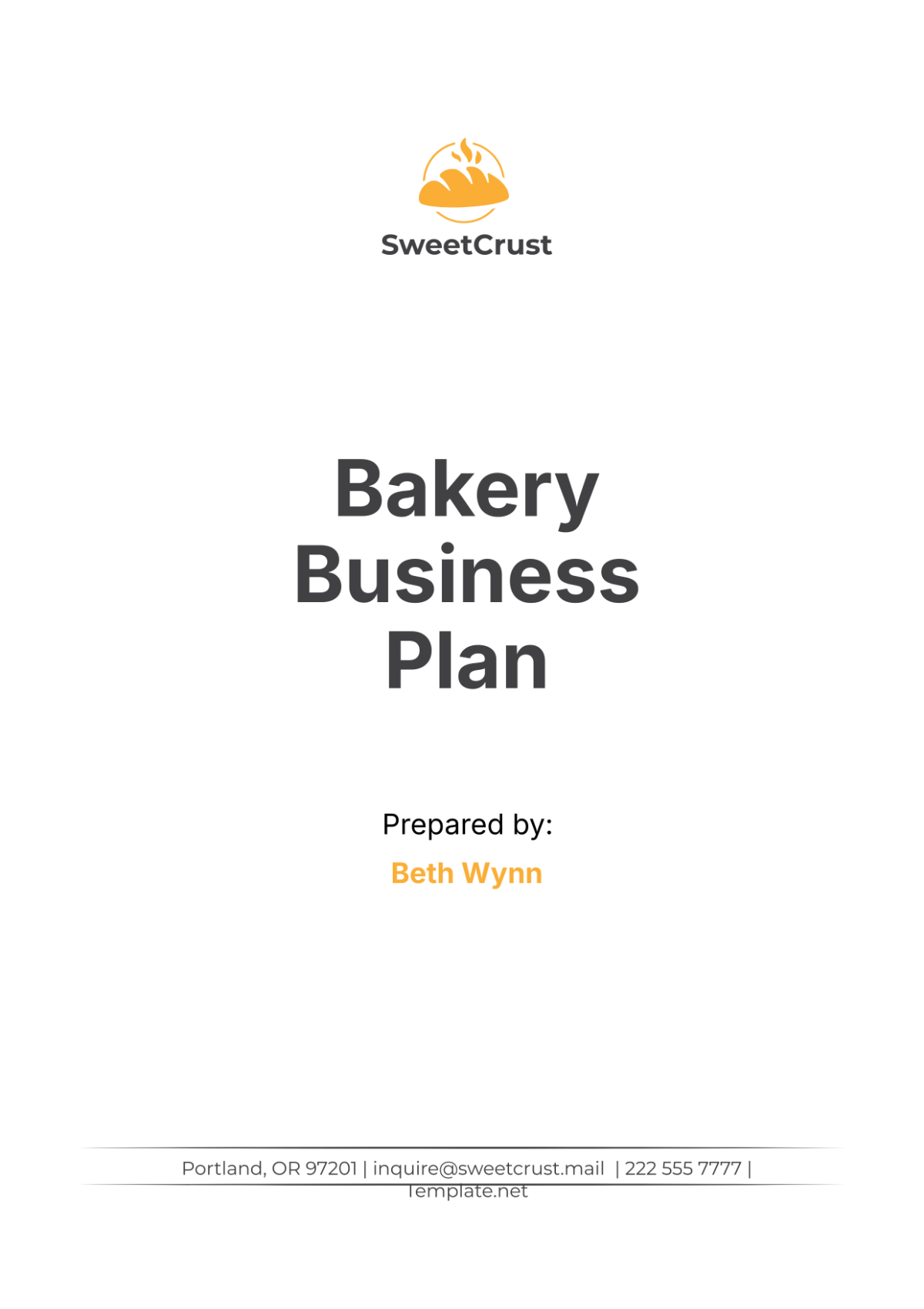 Bakery Business Plan Template