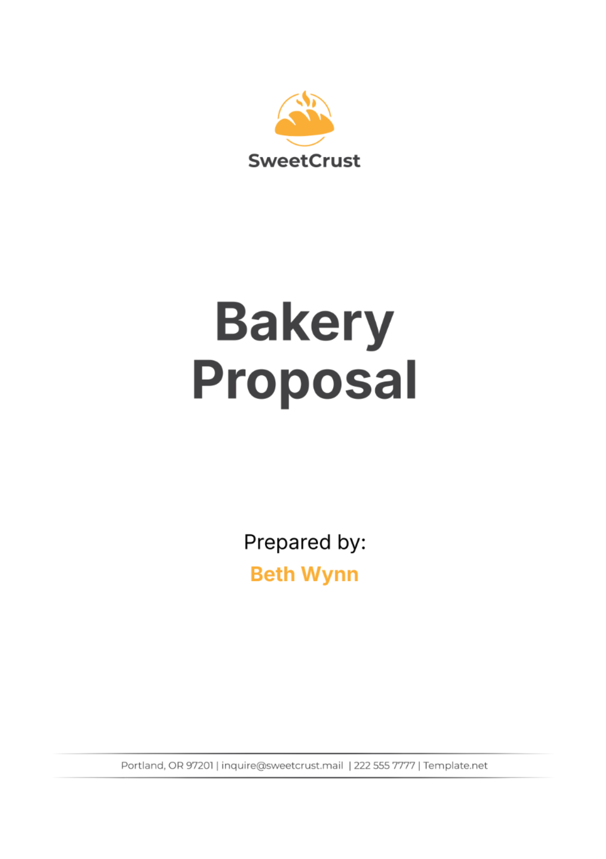 Bakery Proposal Template - Edit Online & Download