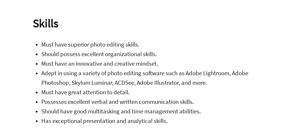 Free Assistant Photo Editor Job Description Template 4.jpe