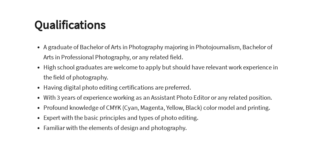Free Assistant Photo Editor Job Description Template 5.jpe
