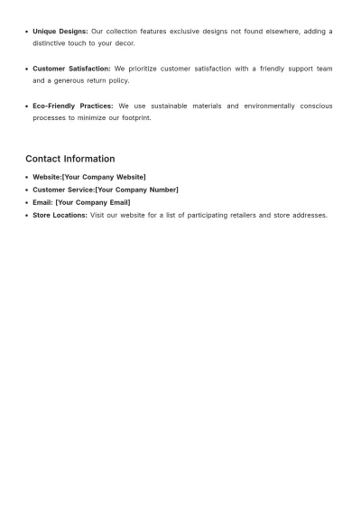 Free Decor Product Description Template to Edit Online