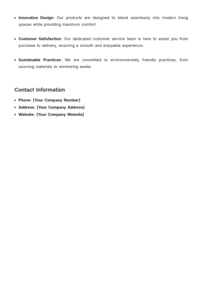 Free Furniture Product Description Template to Edit Online