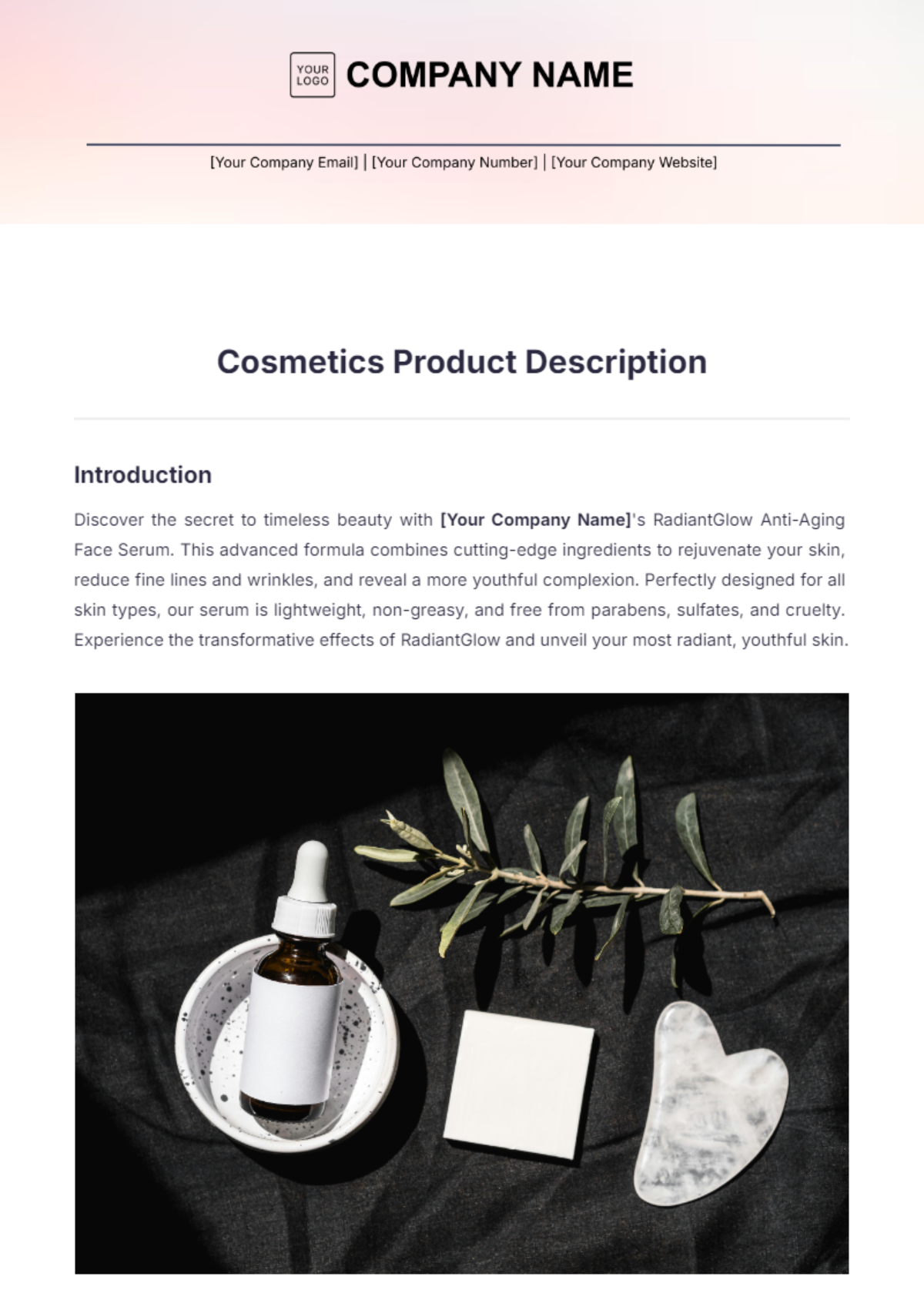 Cosmetics Product Description Template - Edit Online & Download