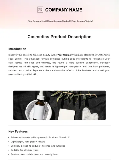 Free Cosmetics Product Description Template to Edit Online