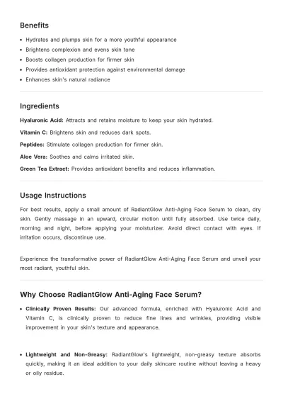 Free Cosmetics Product Description Template to Edit Online