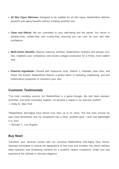 Free Cosmetics Product Description Template to Edit Online