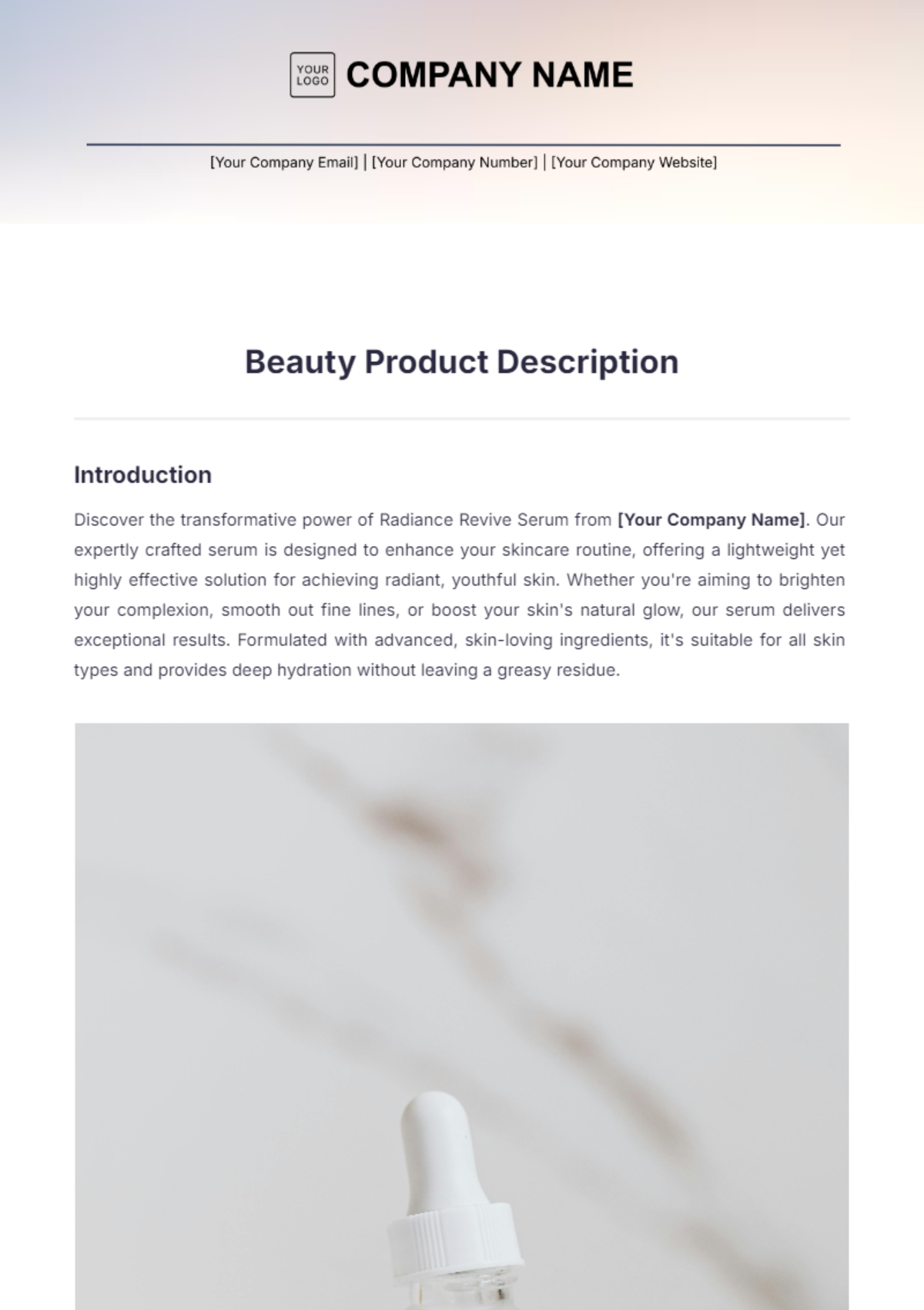 Beauty Product Description Template - Edit Online & Download