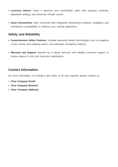 Free Automotive Product Description Template to Edit Online