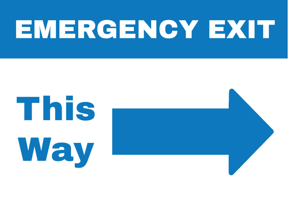 School Emergency Exit Sign