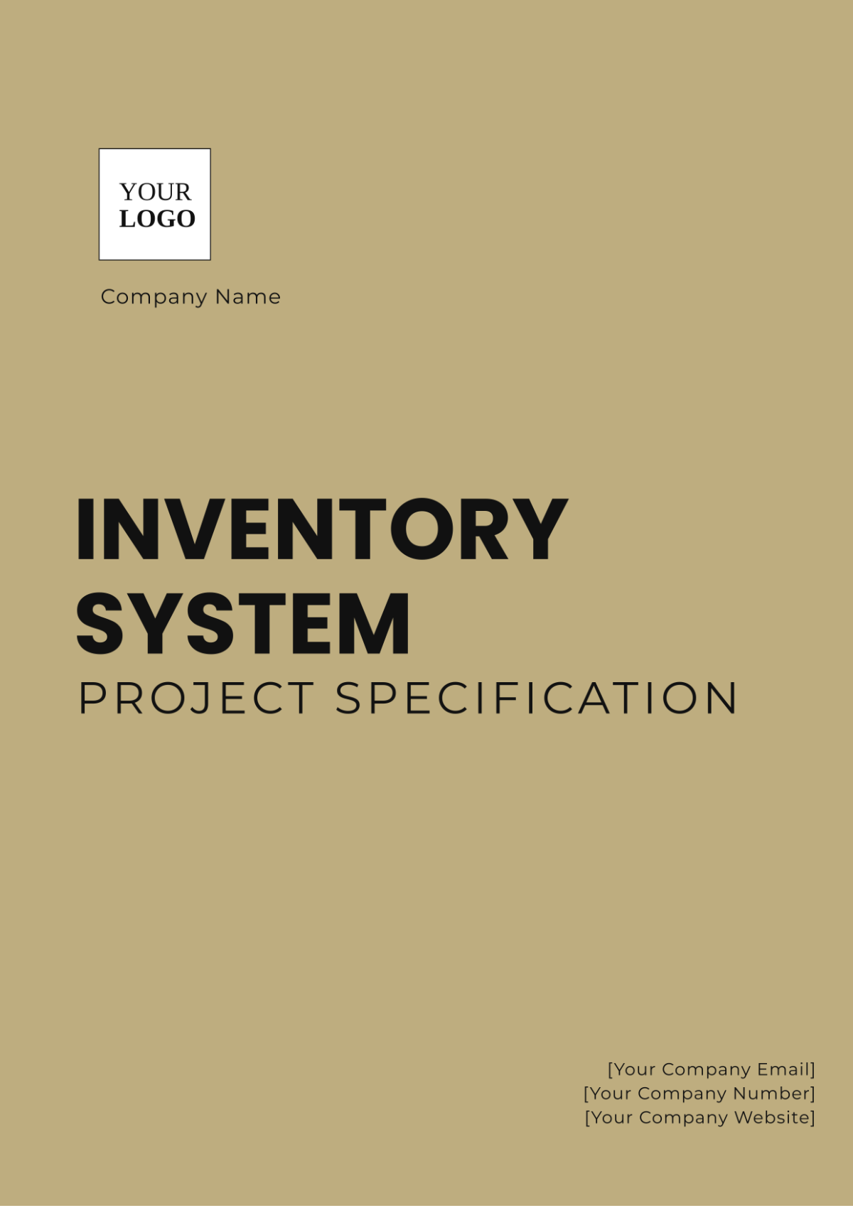 Inventory System Project Specification Template - Edit Online & Download