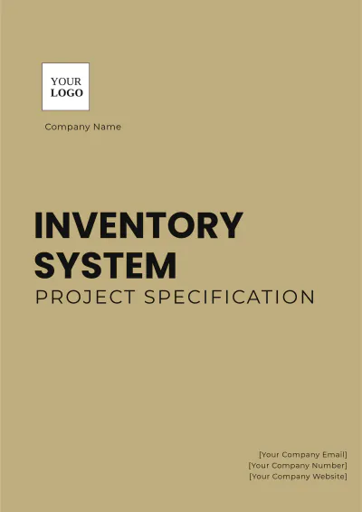 Free Inventory System Project Specification Template to Edit Online