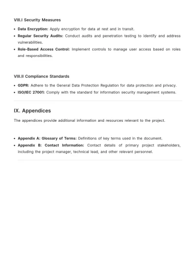 Free Inventory System Project Specification Template to Edit Online
