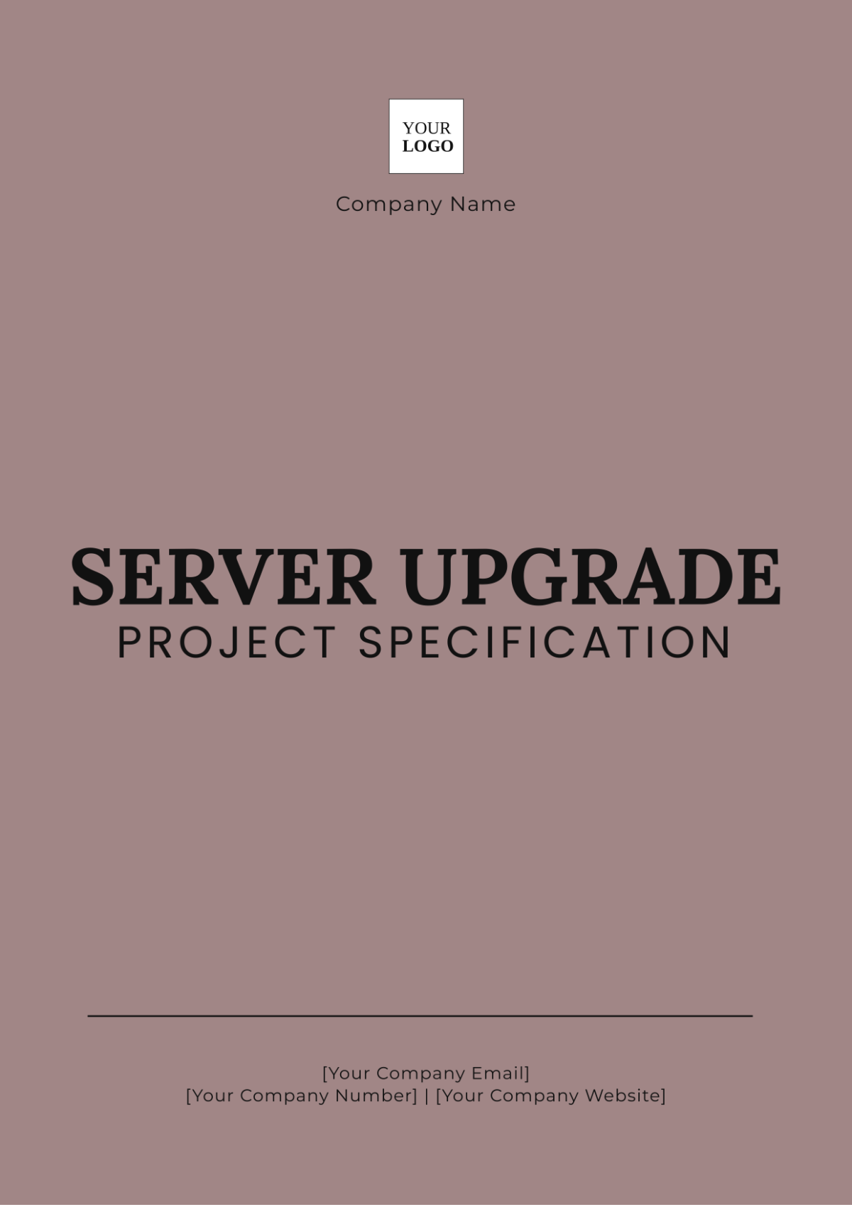 Server Upgrade Project Specification Template - Edit Online & Download