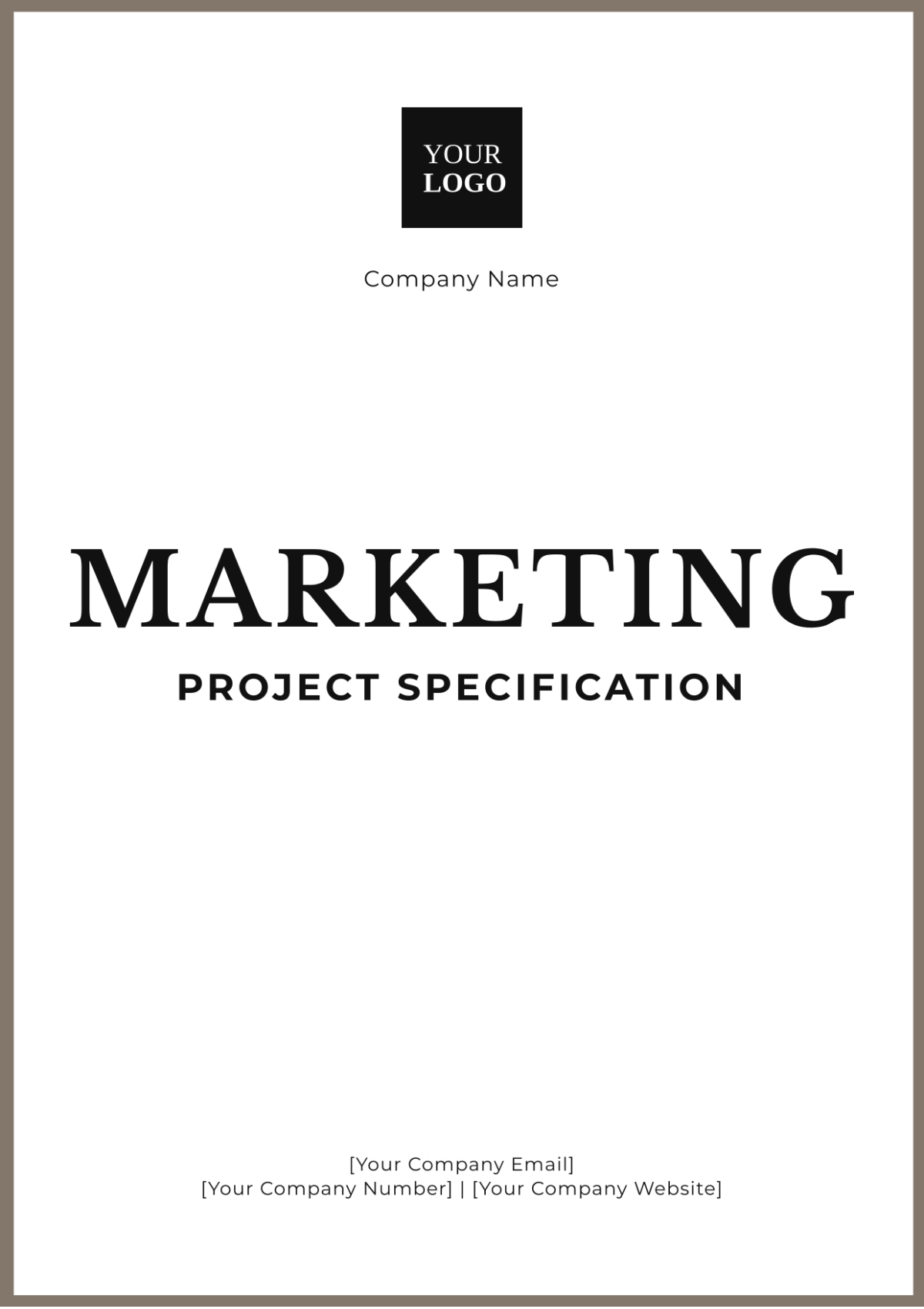 Marketing Project Specification Template - Edit Online & Download