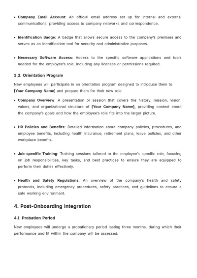 Free Company Onboarding Requirements template to Edit Online