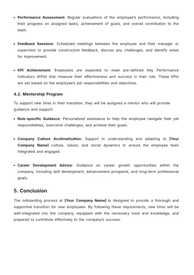 Free Company Onboarding Requirements template to Edit Online