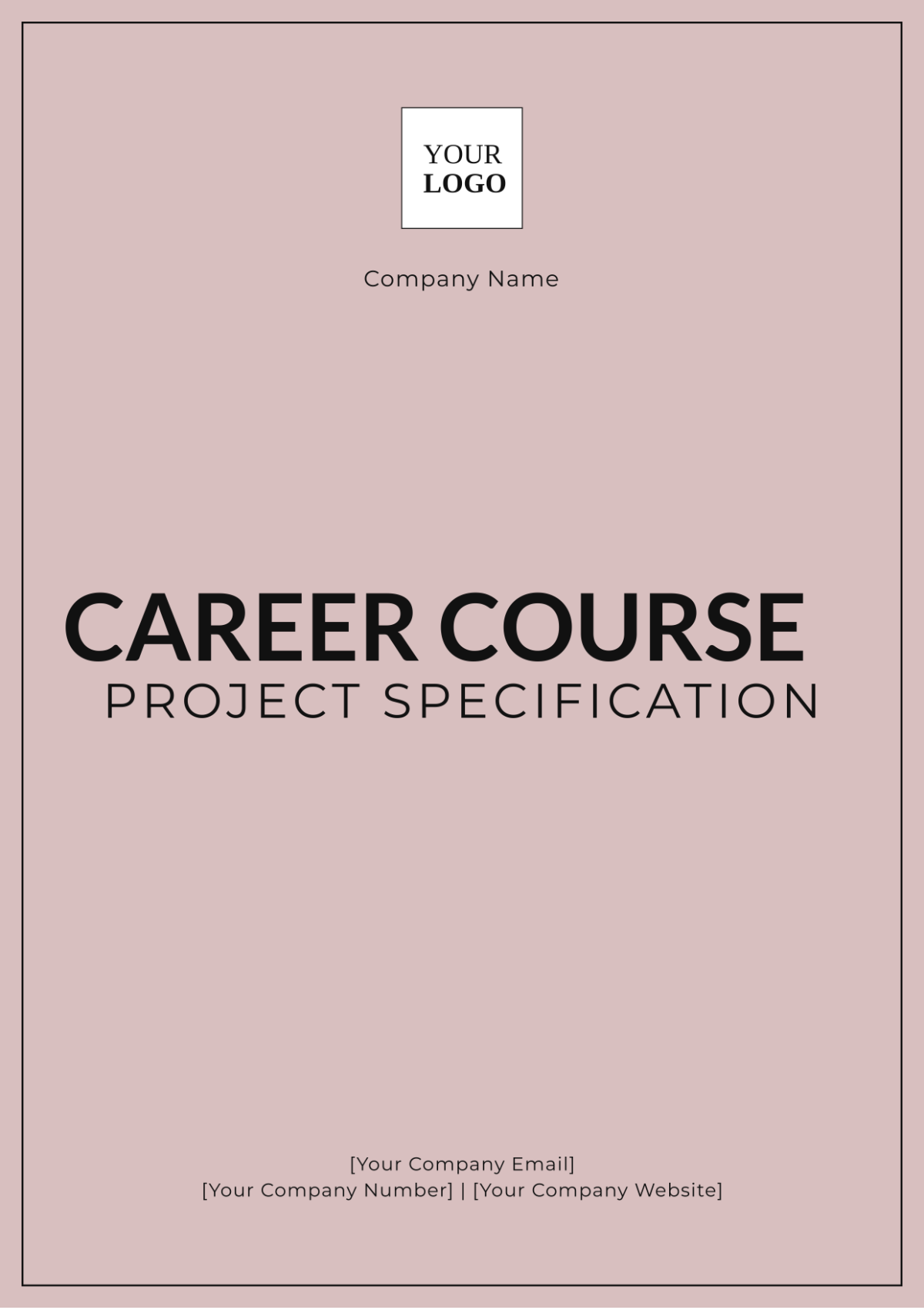 Career Course Project Specification Template - Edit Online & Download