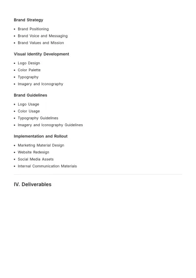 Free Branding Project Specification Template to Edit Online