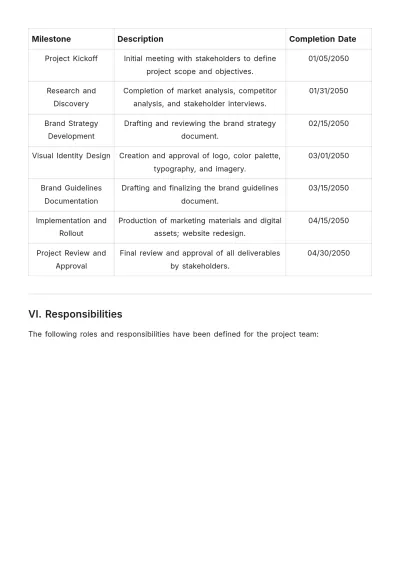 Free Branding Project Specification Template to Edit Online