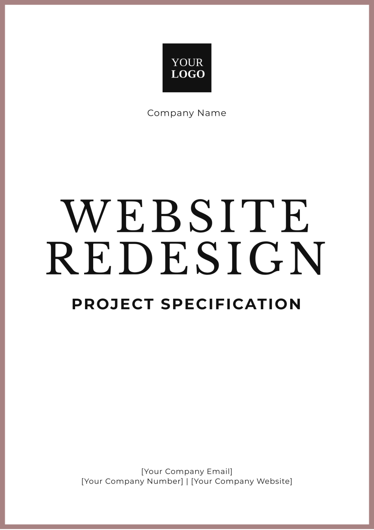 Website Redesign Project Specification Template - Edit Online & Download