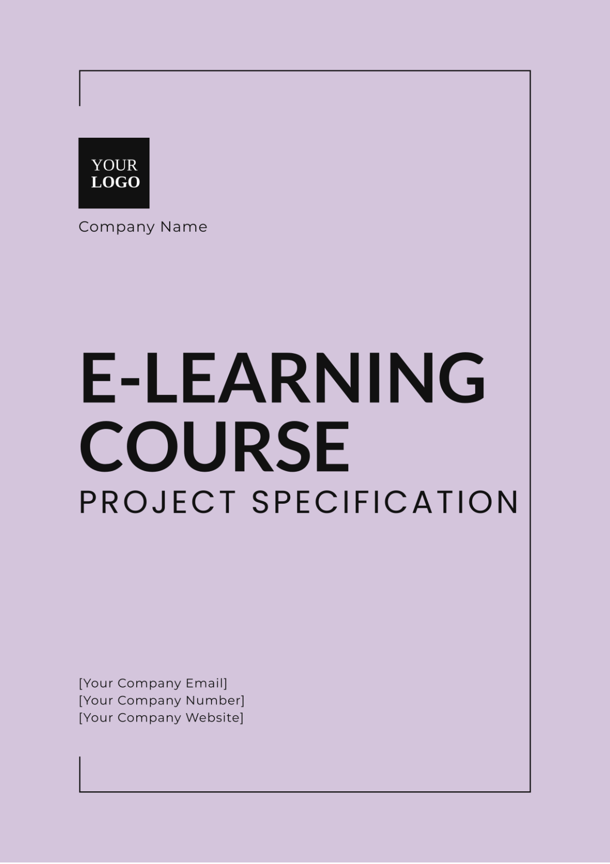 E-learning Course Project Specification Template - Edit Online & Download