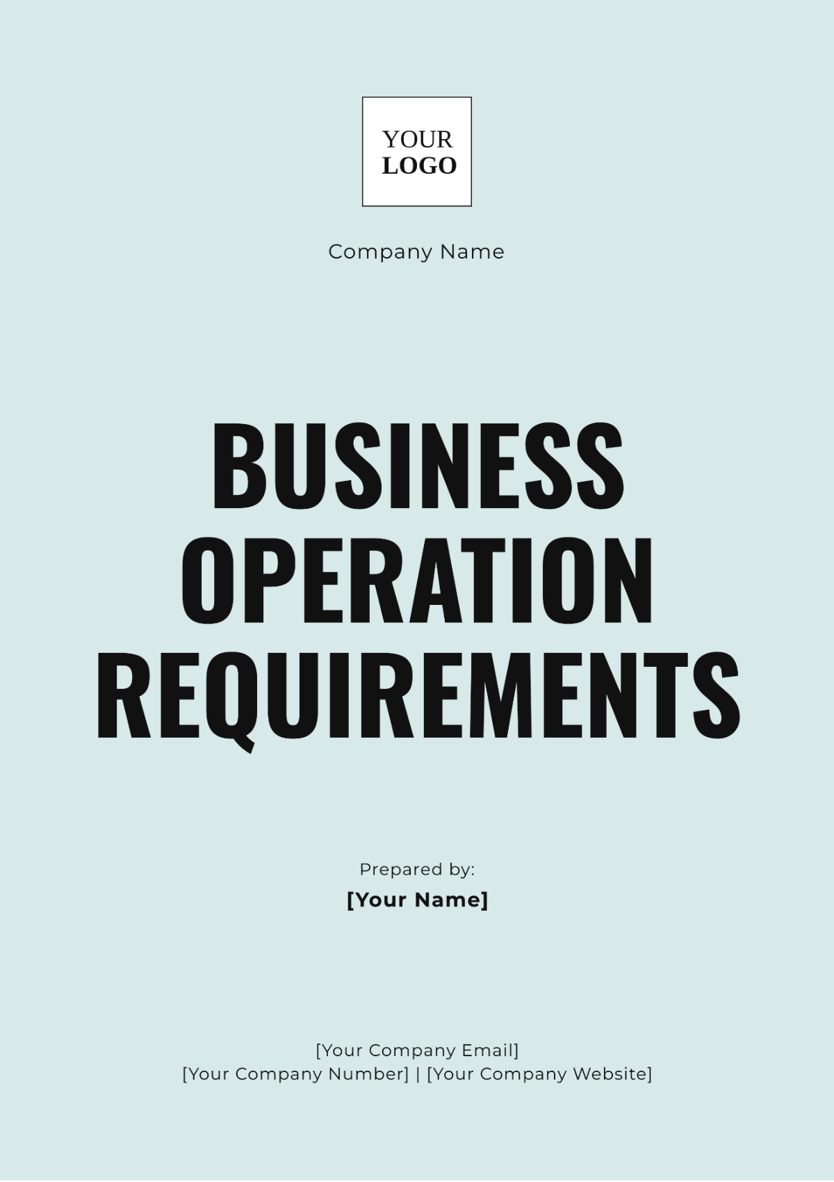 Business Operation Requirements Template