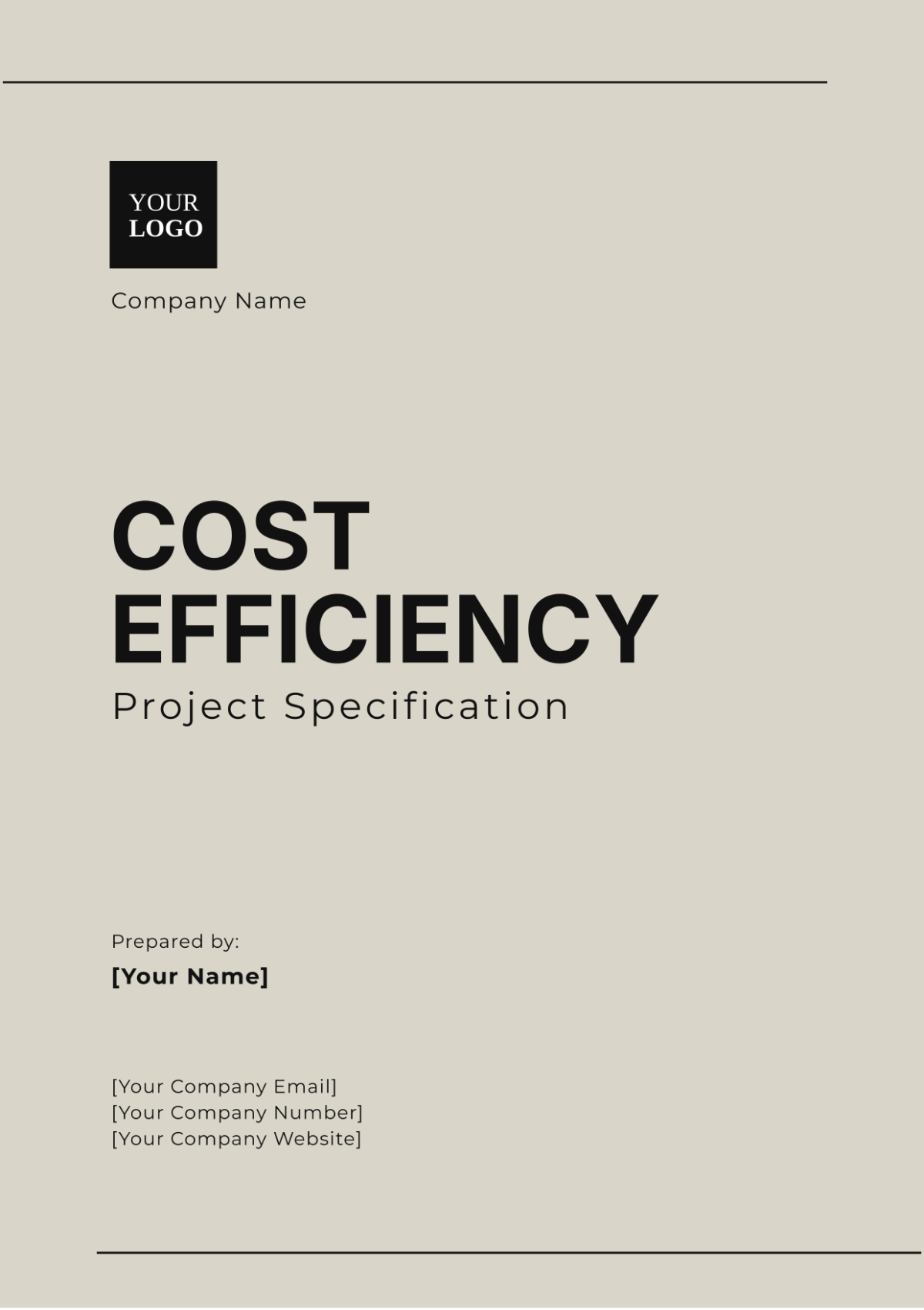 Cost Efficiency Project Specification Template - Edit Online & Download