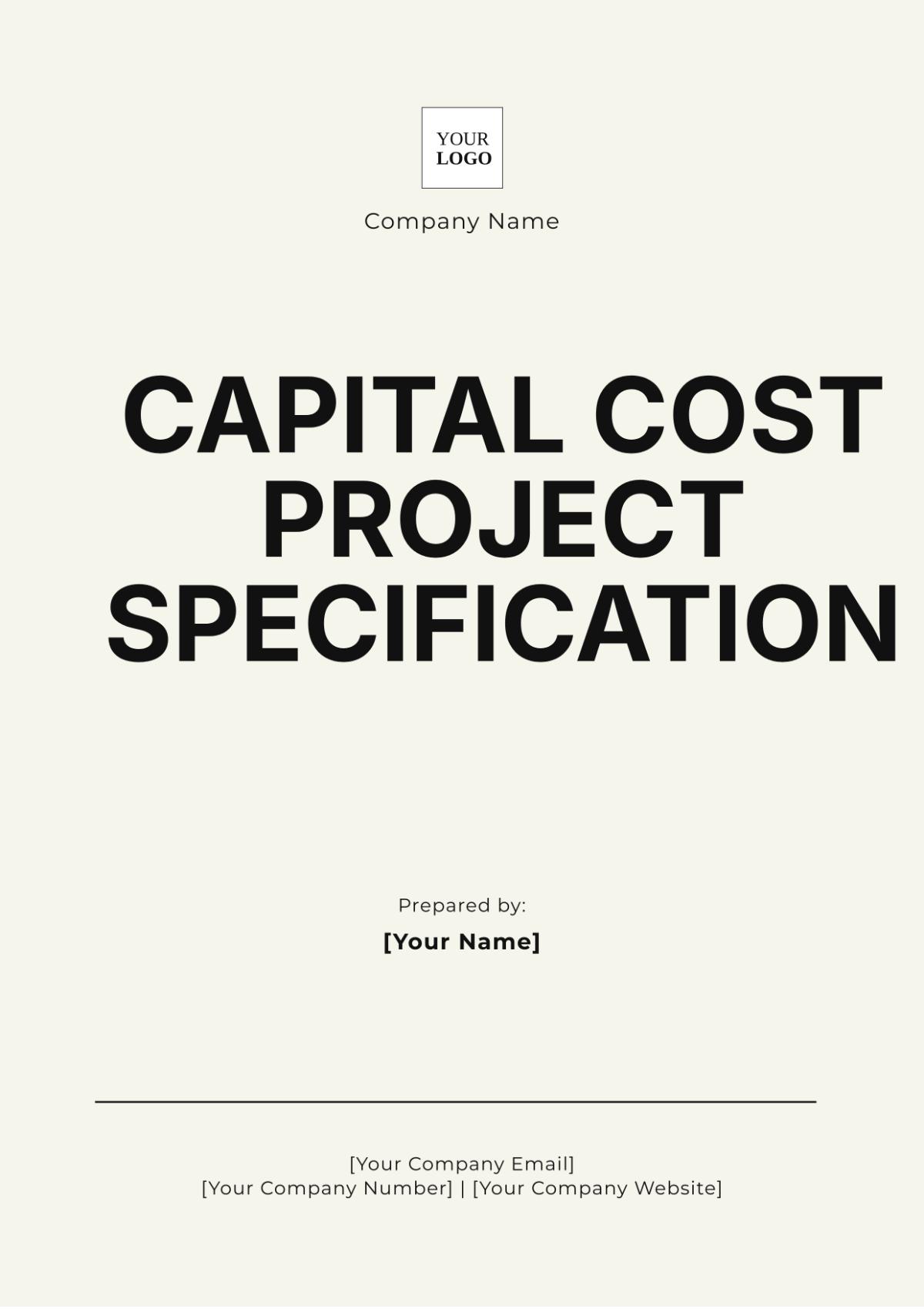 Capital Cost Project Specification Template - Edit Online & Download