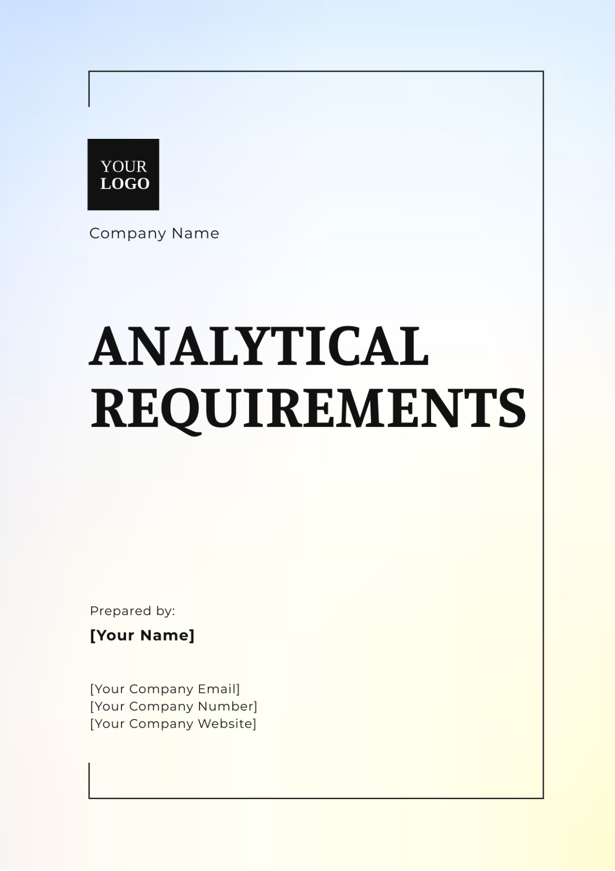 Analytical Requirements Template - Edit Online & Download