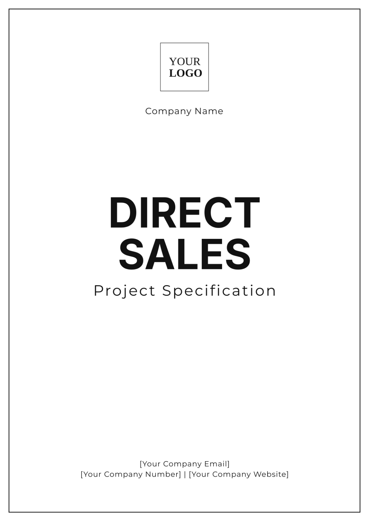 Direct Sales Project Specification Template - Edit Online & Download