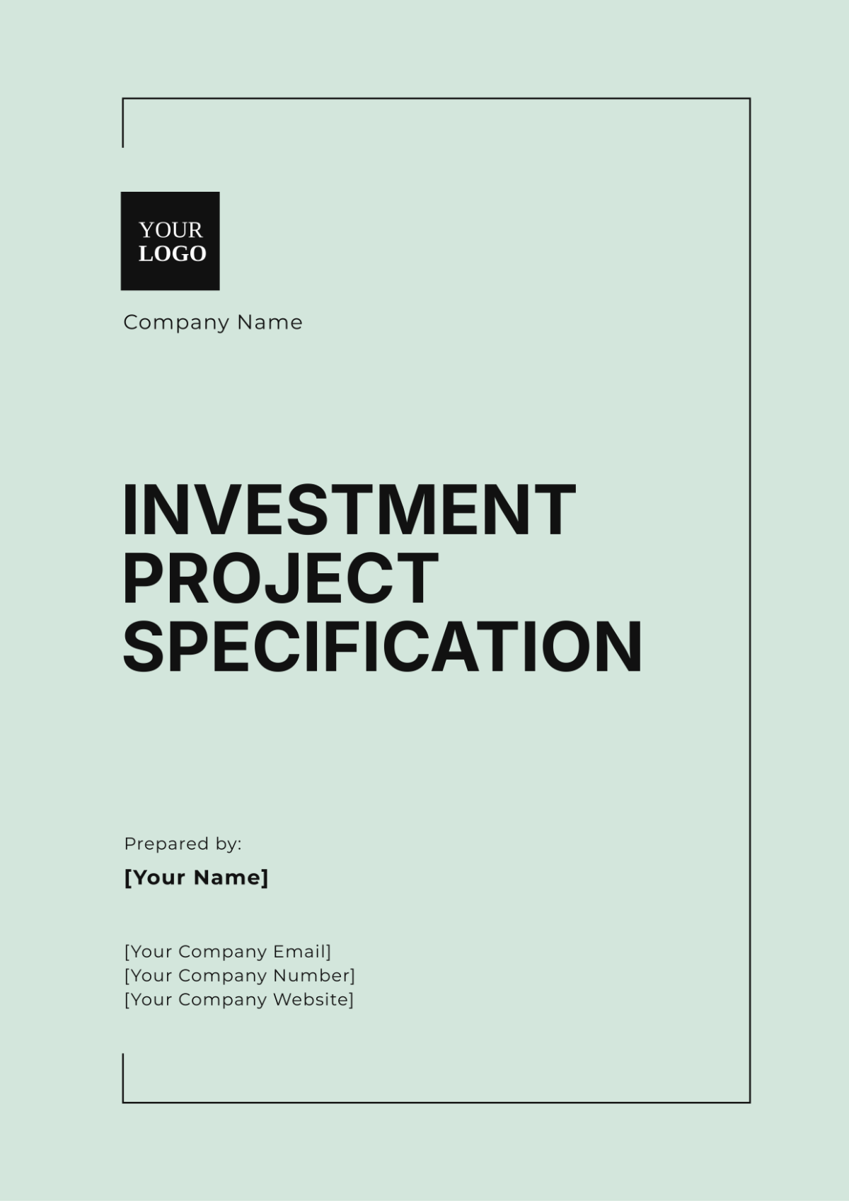 Investment Project Specification Template - Edit Online & Download