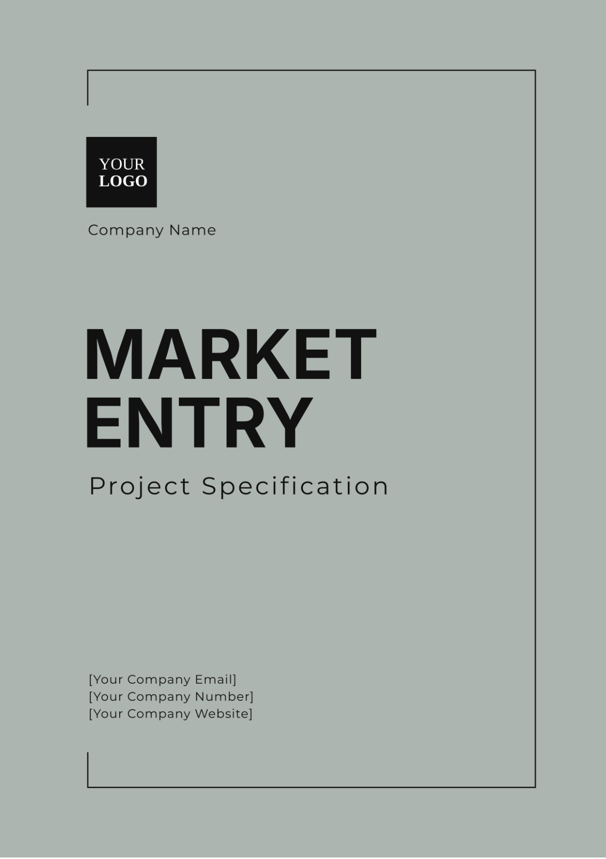 Market Entry Project Specification Template - Edit Online & Download