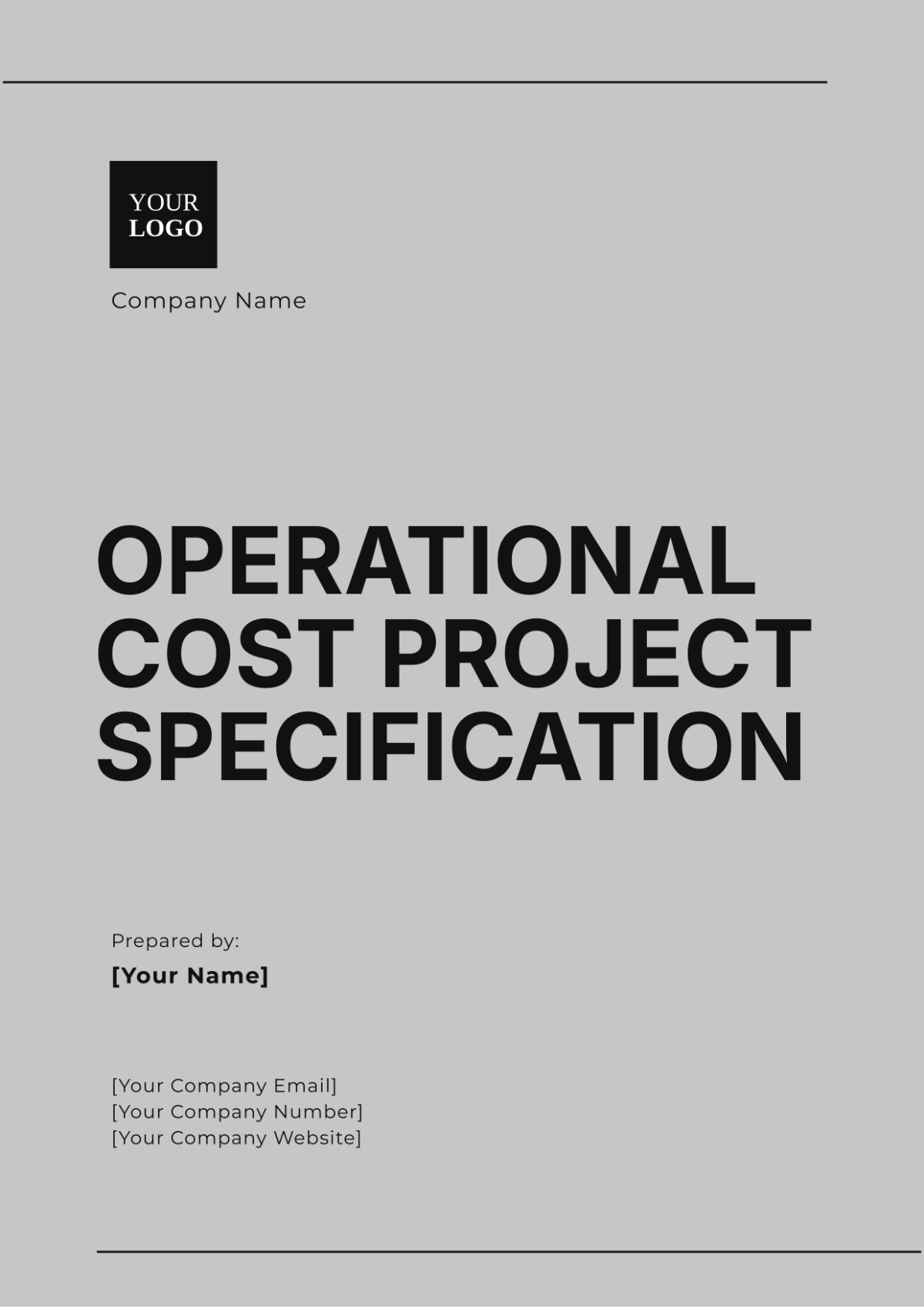 Operational Cost Project Specification Template - Edit Online & Download