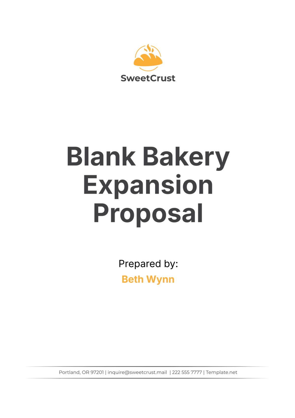 Blank Bakery Expansion Proposal Template - Edit Online & Download