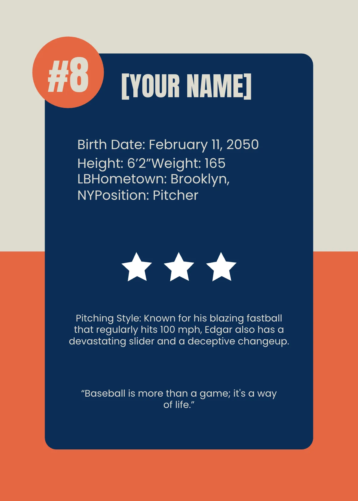 Free Classic Baseball Card Template to Edit Online