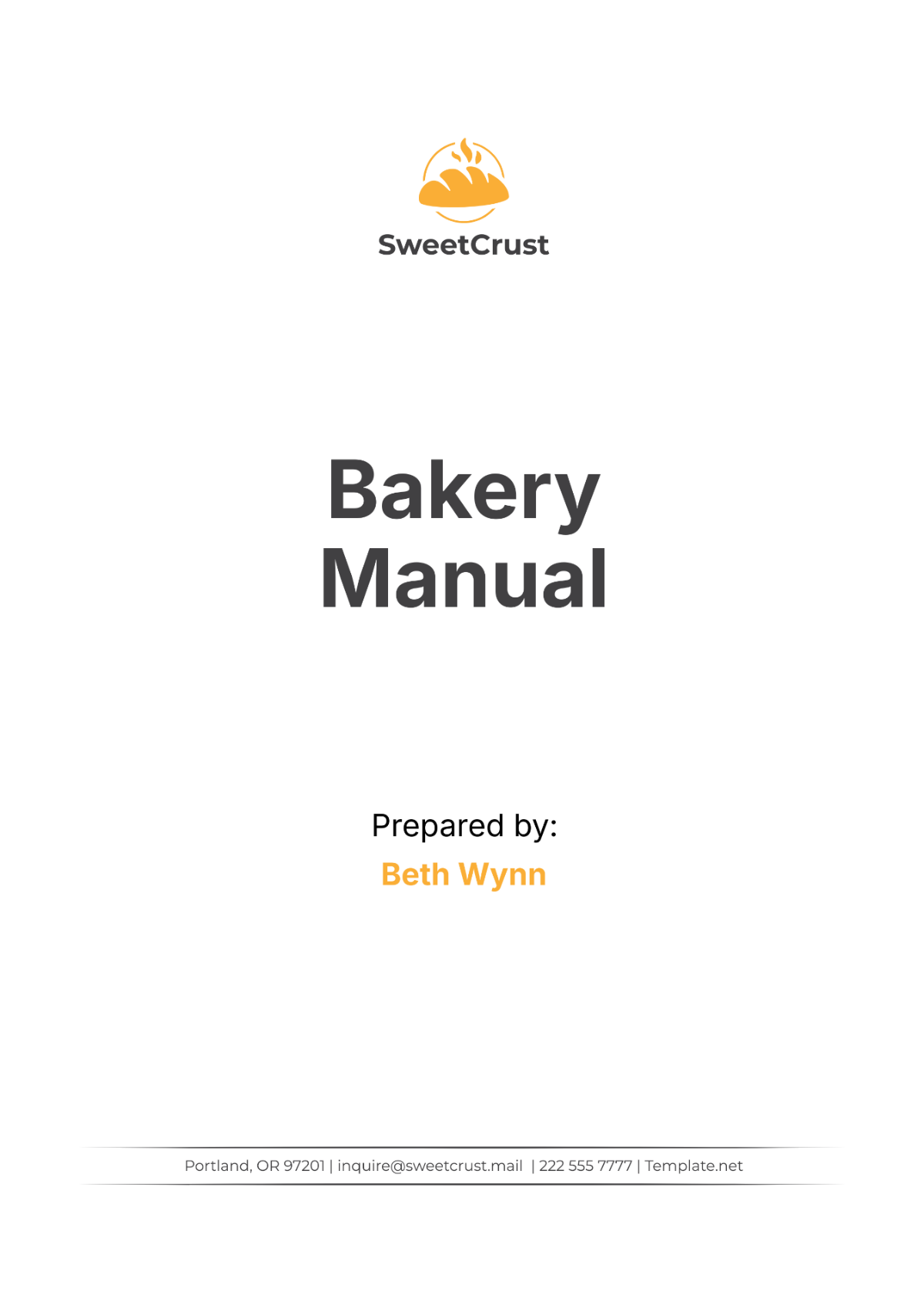 Bakery Manual Template - Edit Online & Download