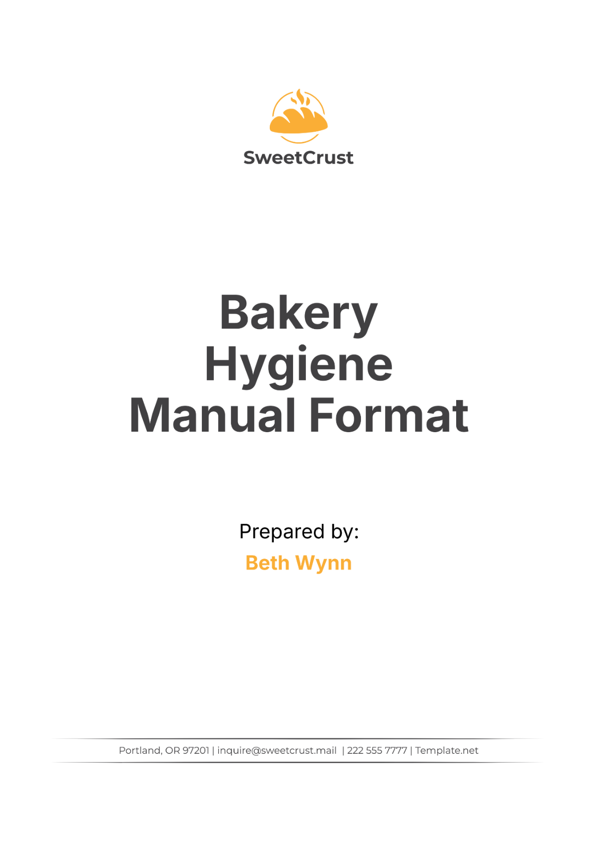 Bakery Hygiene Manual Format Template - Edit Online & Download